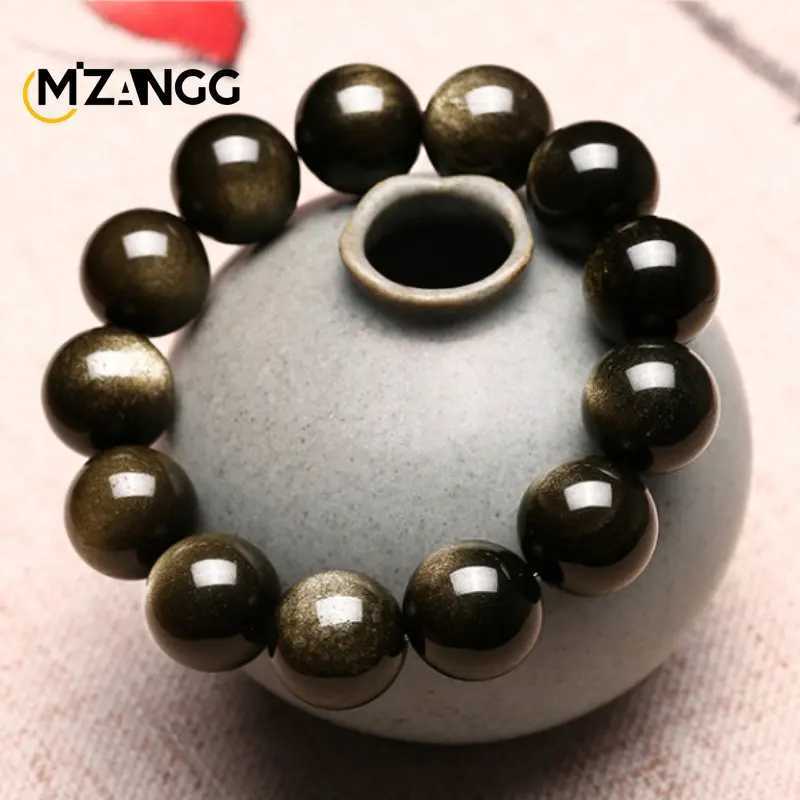 Natural Silver Obsidian Bracelet for Men and Women Model Double Cat Eyes Silver Obsidian Gold Obsidian Lucky Talisman Bracelet W240913