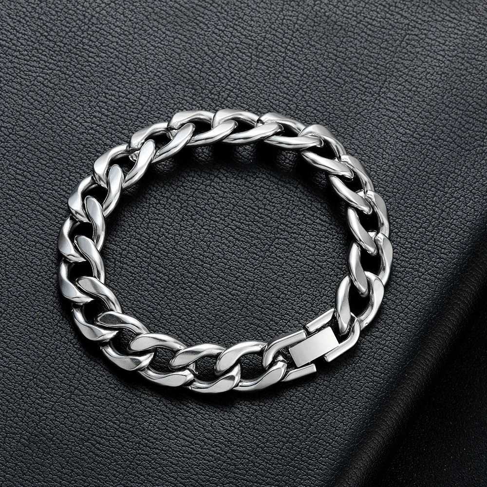 New Arrival Width 12MM 316L Stainless Steel Cuban Chain Bracelet Fashion Hip Hop Mens Jewelry Boyfriend Gift 18/20/22CMX240913