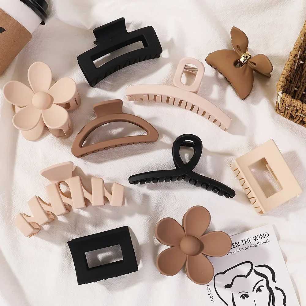 2/3 Headwear Set New Women Fashion Claw Clip Coffee Black Acrylic Large Hair Claw Korean For Girl Clip Barrette Hair AccessoriesX240912