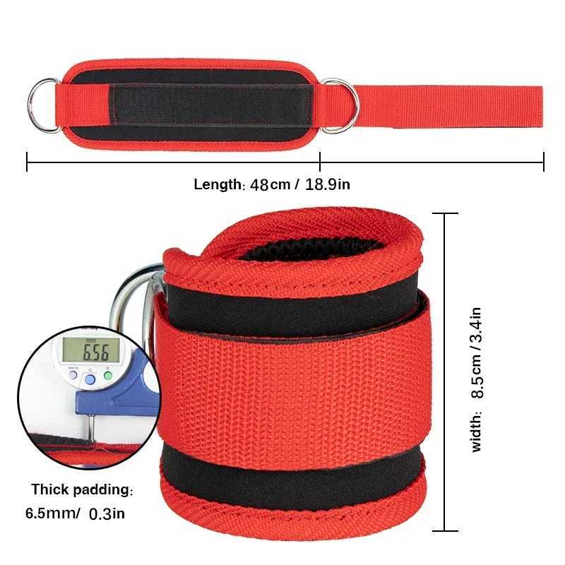 Gym Ankle Straps Double D-Ring Adjustable Neoprene Padded Cuffs Ankle Weight Leg Training Brace Support Sport Safety Abductors Y240913