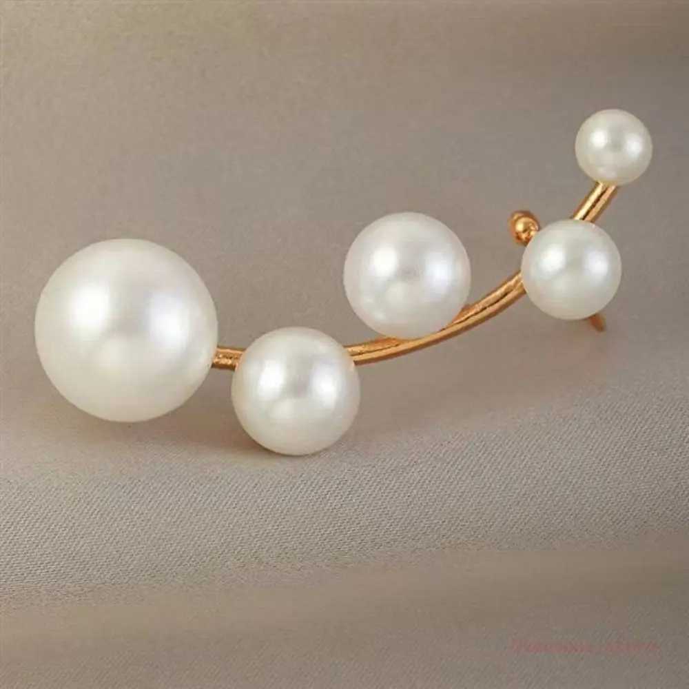Climbing Clip on Earrings for Women White Imitation Pearl Ear Cuff Earring Wedding Fashion Jewelry Girls GiftX240913