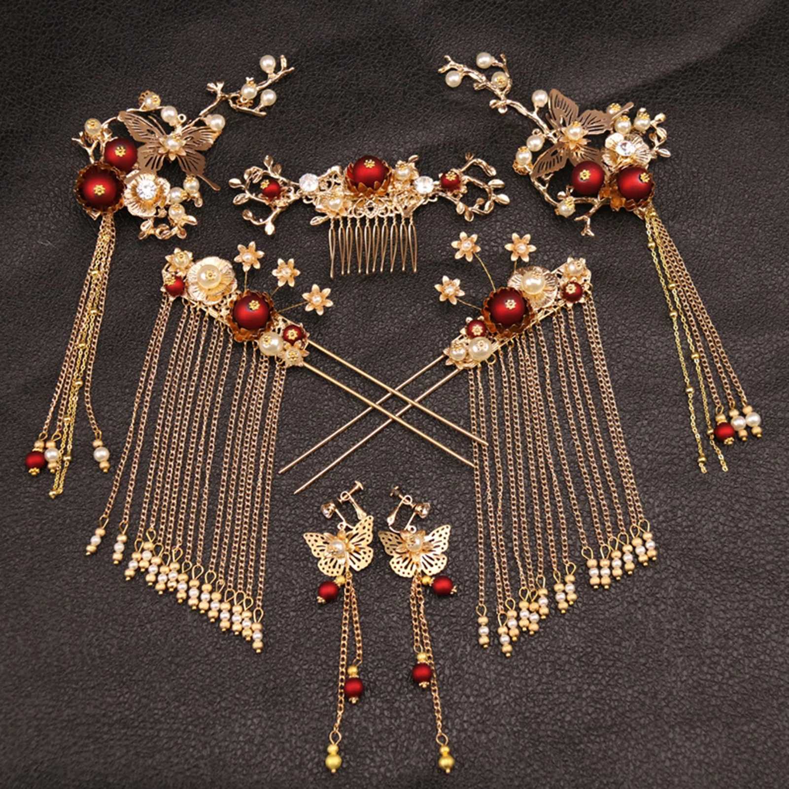 Women Hanfu Hair Combs Traditional Chinese Wedding Hair Accessories Headband Stick Headdress Head Jewelry Bridal Headpiece PinX240913