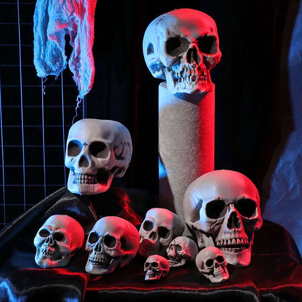Halloween All Size Human Head Skeleton Hanging Skull Style Photo Prop Home Festival Event Party Decoration Game Supplies