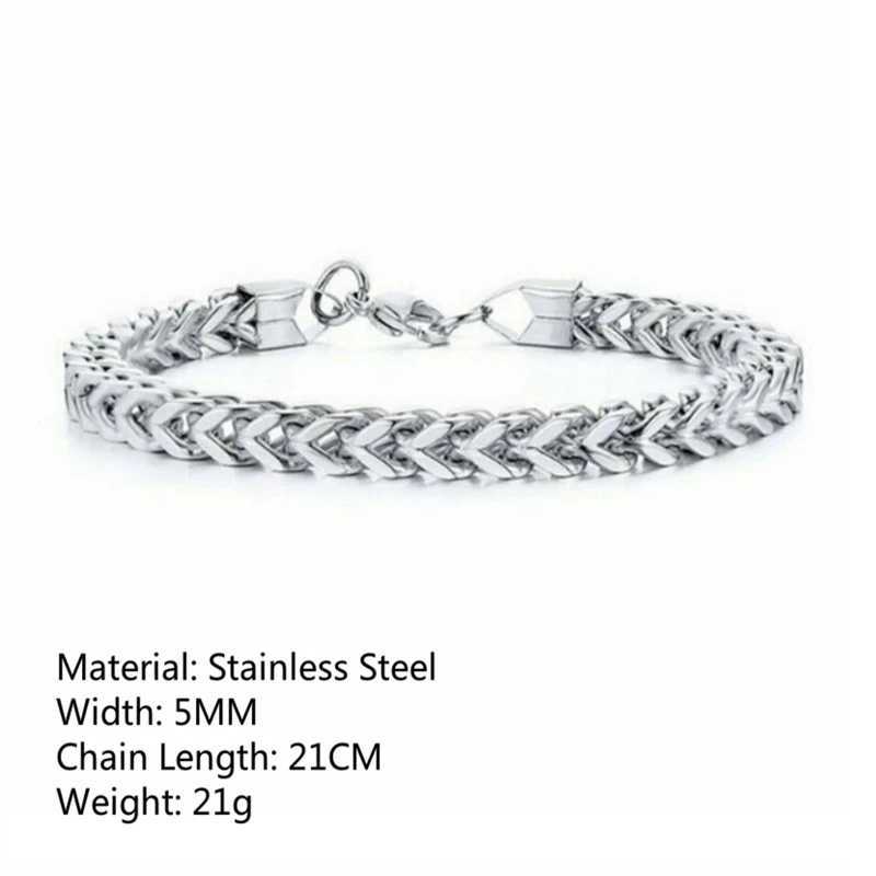 Fashion Stainless Steel Whip Chain Bracelet Personalized Simple Mens Hip Hop Casual Titanium Steel Jewelry Gift for FriendsX240913