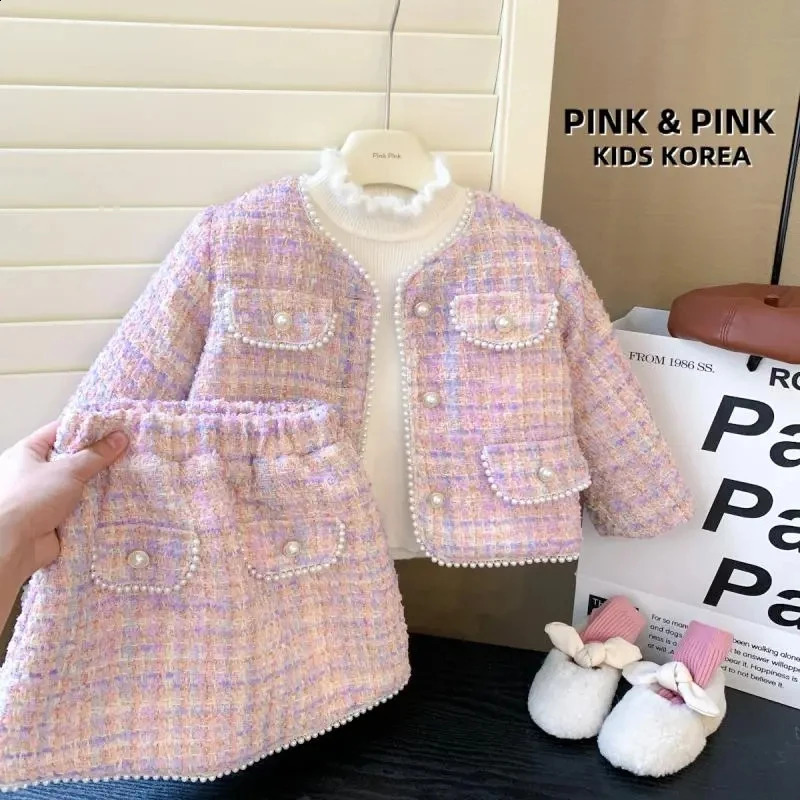 Infant Baby Girl Winter Outfits Sets Toddler Cotton Padded Jackets Coat and Skirts Kids Fall Clothing Set fits 1-4Years 240902