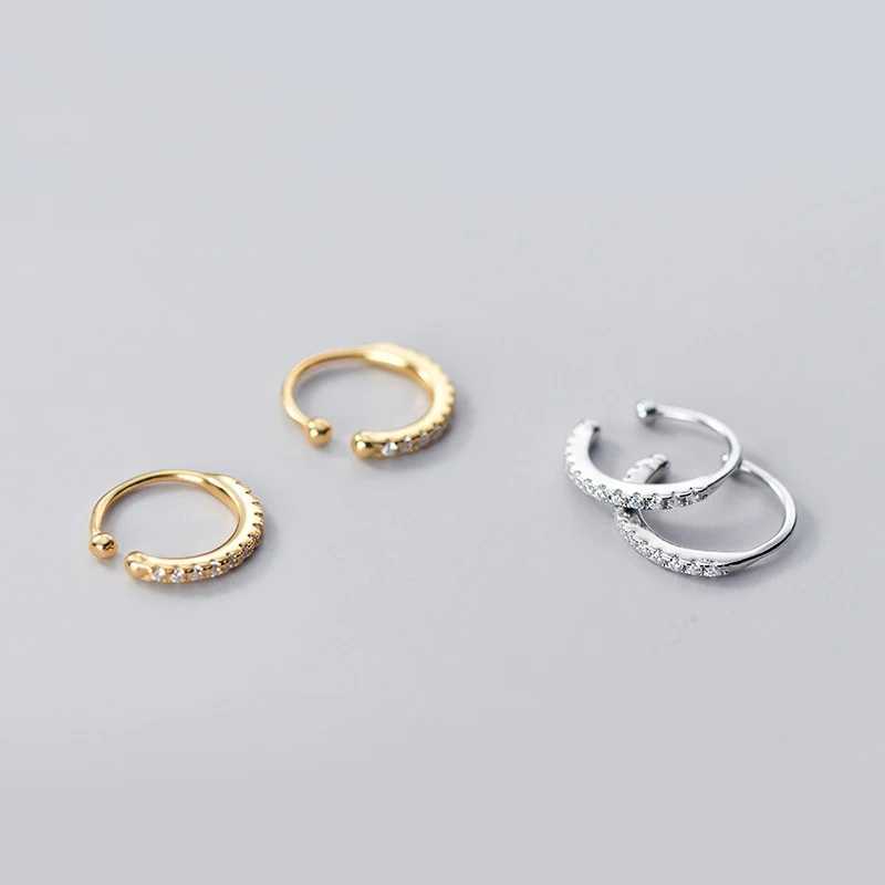 MloveAcc Trendy New 925 Sterling Silver CZ Round Circle Clip Earrings for Women Fashion Ear Jewelry Party GiftX240913