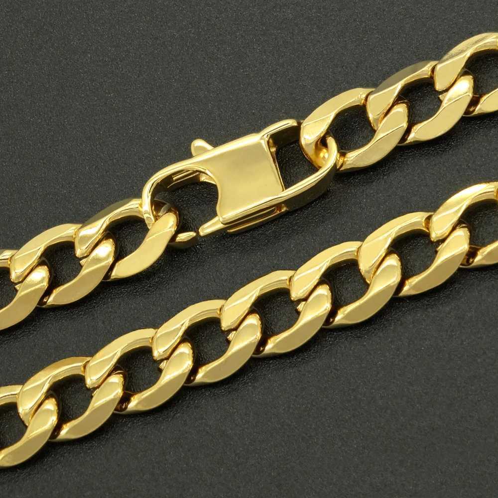 100% Stainless Steel Bracelet 6/8/12 mm 8 Inches Curb Cuban Chain Gold Color Bracelets for Men Women Free Shipping Factory OfferX240913