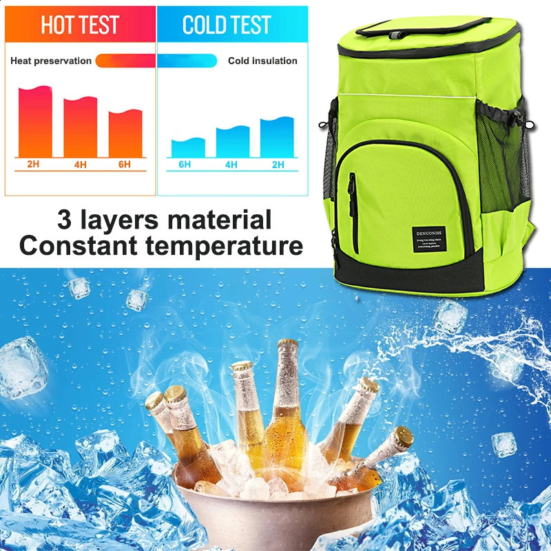 30L picnic ice pack camping beer beverage fruit frozen backpack hiking outdoor party food insulated cooler packaging 240910