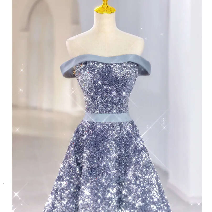 Mother Color Sliver Grey Of The Bride Dresses Sparkly A E Shiny Long Off Shoulder Sexy Formal Godmother Evening Wedding Party Guests Gown Plus Size Ev