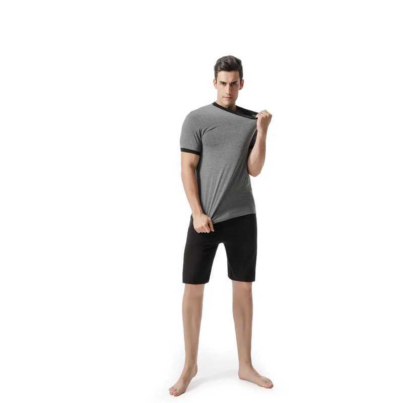 Modal Mens 2-Piece Summer Pajamas Homewear Short-Sleeved Shorts Set Of Fat Plus Size Loose Underwear Set Mens Pajama Set Y240913