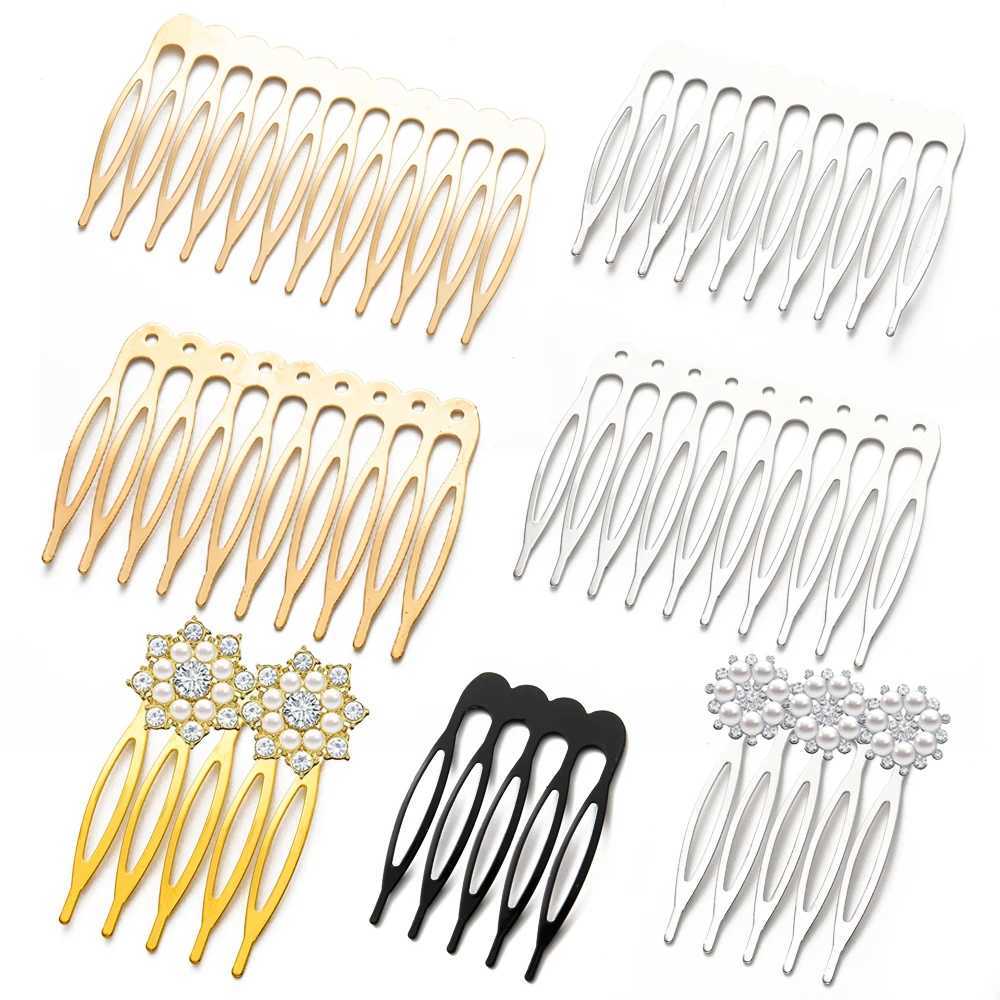 10pcs 5 8 10 12 14 16 18 Teeth Metal Hair Comb Brass For Clip Women Girl Bridal Ornament Jewelry Decorative Accessories WeddingX240913