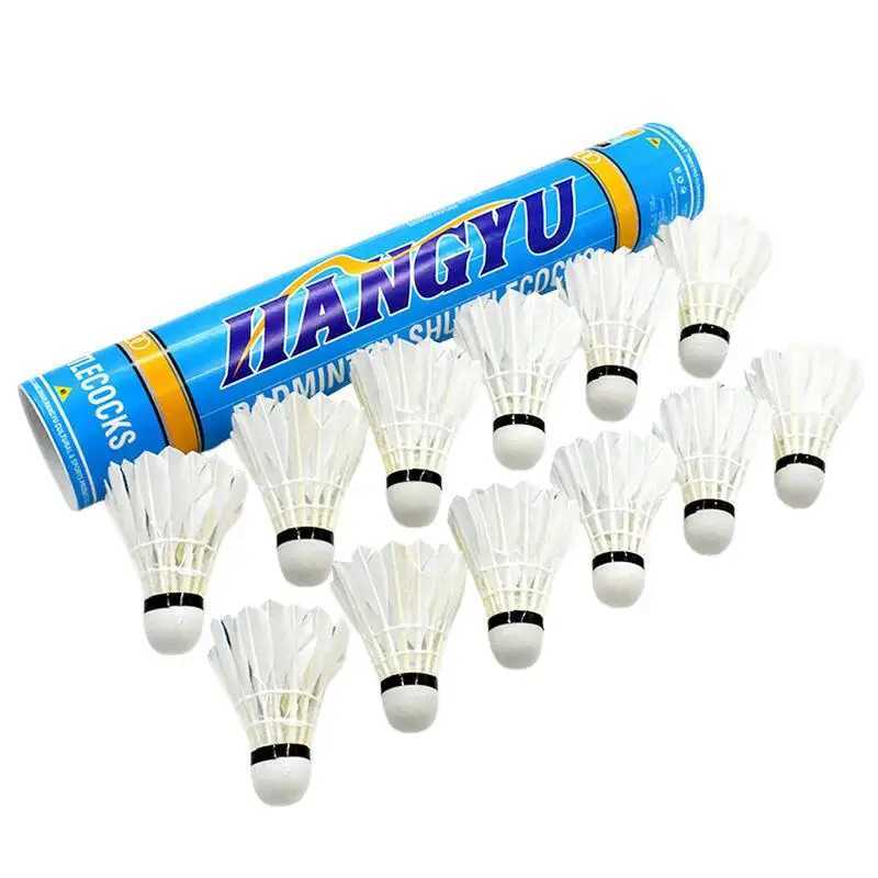 Badminton Ball 12PCS Badminton Trainer Ball Feather Shuttlecock Stable Badminton Balls for Hitting Practice and Speed Training Y240912