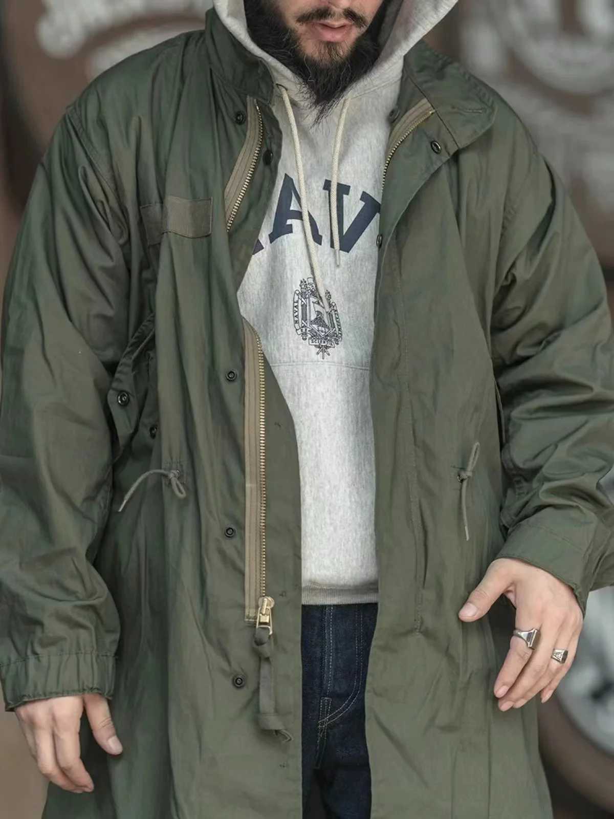 Rugged Bronson M-65 Fishtail Parka Shell Outdoor Water-Resistant Long Jacket Men Y240913