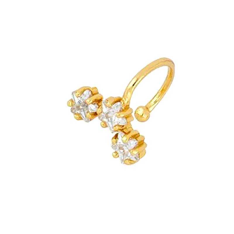 1PC 24k Gold Plated Stars flowers Clip Earring for Women Simple Crystal Ear Cuff Earrings Couples Appointment jewelry GiftX240913