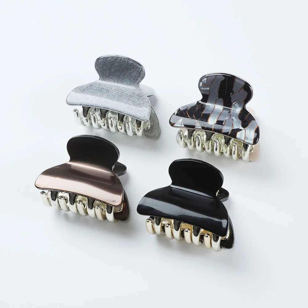 4PCS/Set 4CM Acrylic Flower Hair Claw Clip Women Girls Shinny Hairpin Barrette Small Hair Crab Clamps Hairgrip Hair AccessoriesX240912