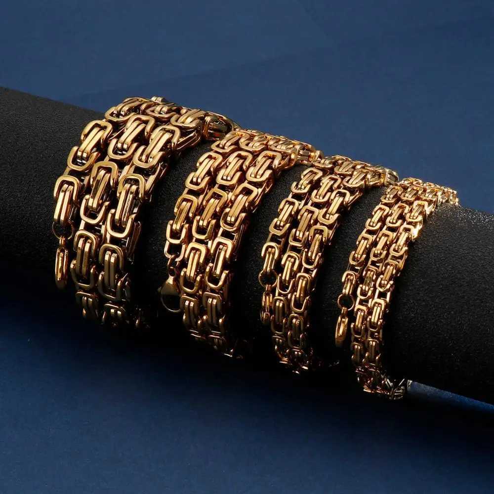 New Trend 4/5/6/8mm Width Royal Box Chain Necklace For Men Male Stainless Steel Long Necklace Personalise Jewelry Boyfriend GiftX240913