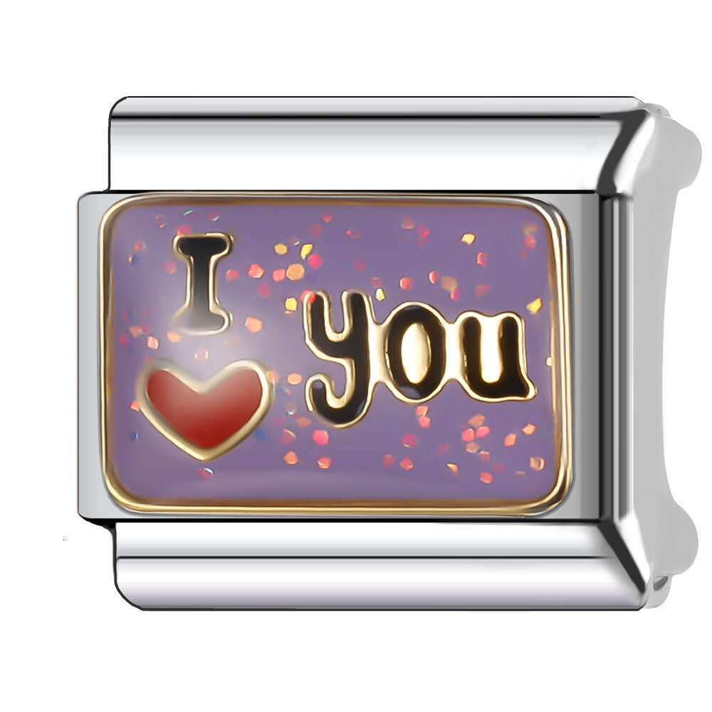 New Women's Gift Romantic red heart Bead Italian Charms Links Bangle Beads Fit 9mm Stainless Steel Bracelet Making DIY For Women Fashion Jewelry