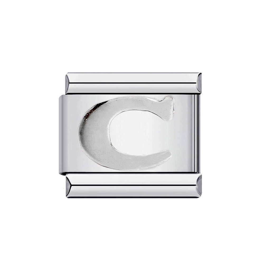 New Titanium Steel Gold Plated English Letter DIY Bead Italian Charm Bracelet Italian Charm Links Fit 9Mm Bracelet Jewelry DIY Making Gifts