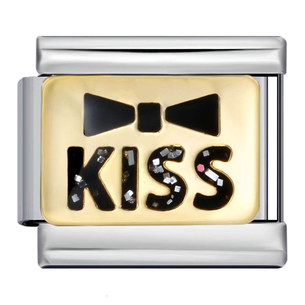 New Valentine's Day Elements Bead Welding Enamel Cartoon DIY Fashion Bracelet Italian Charm Links Fit 9Mm Bracelet Jewelry DIY Making Gifts