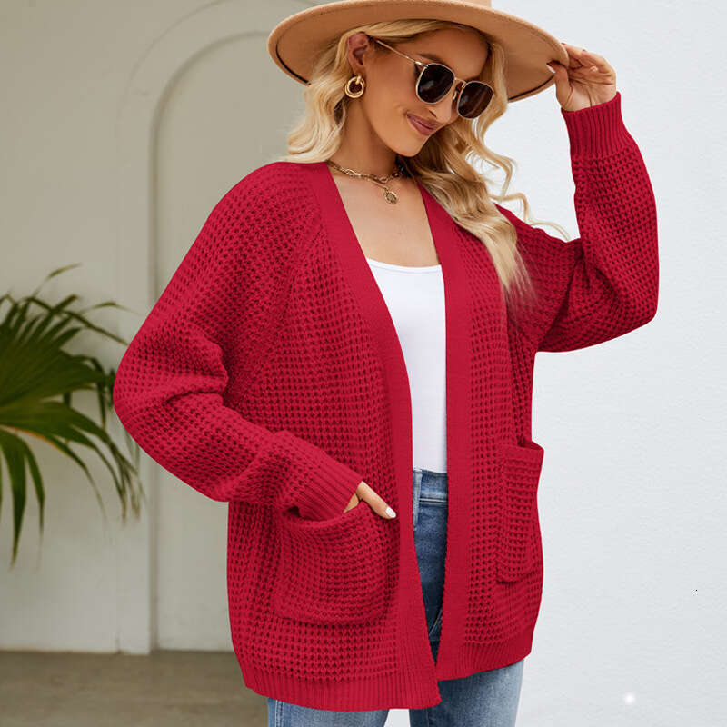 Knitted jacket womens top small batch sweater cardigan
