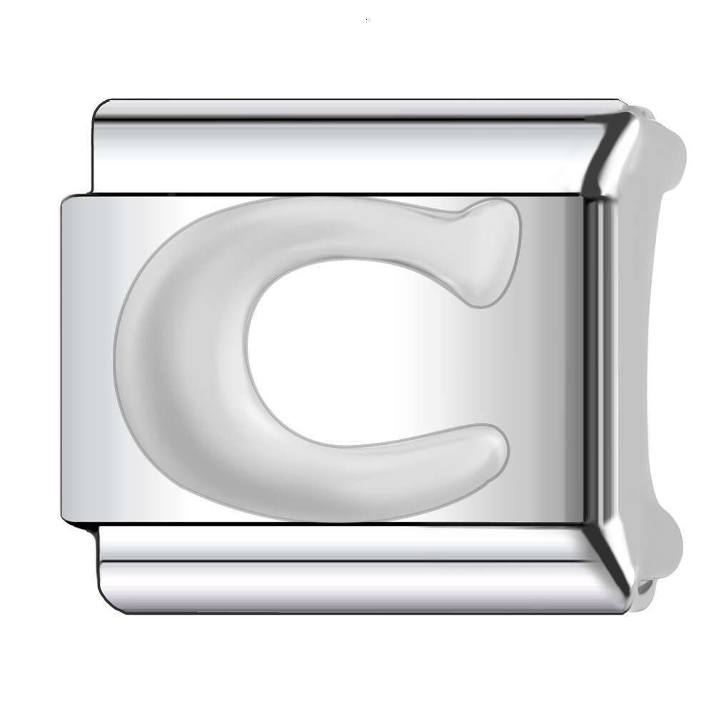 2024 New Women's Gift Silver color 26 letters bead Italian Charms Links Beads Fit 9Mm Stainless Steel Bracelet DIY Making Jewelry