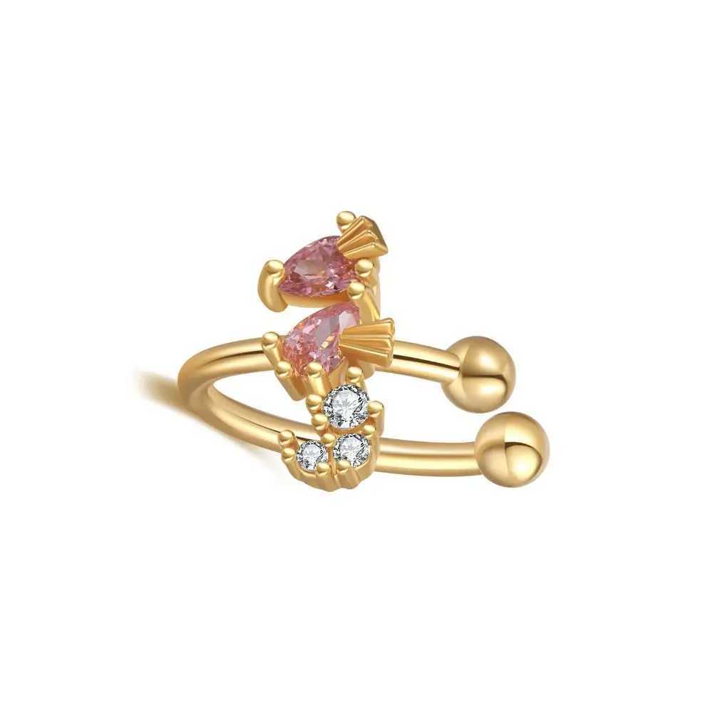 2021 Summer Collection Cute Ocean Animals Marine life Organism Pink Jellyfish Zircon Turtle Starfish Dolphin Ear Cuffs For GirlX240913