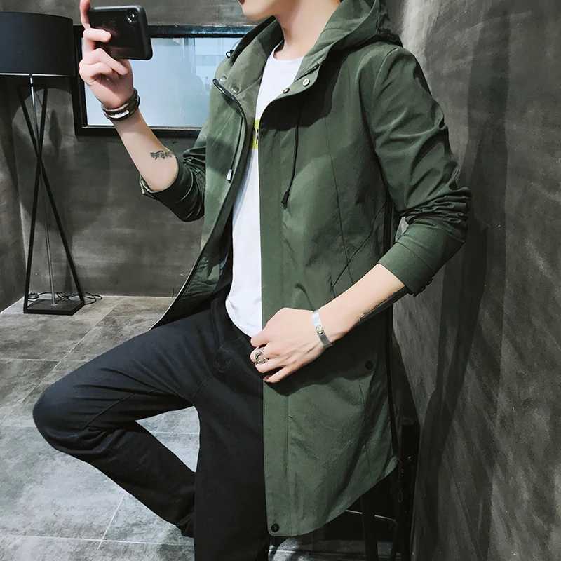 2024 autumn new arrival men Jacket fashion Casual trench Coat Mens Hooded Windbreakers Male Jackets men size M-4XL Y240913