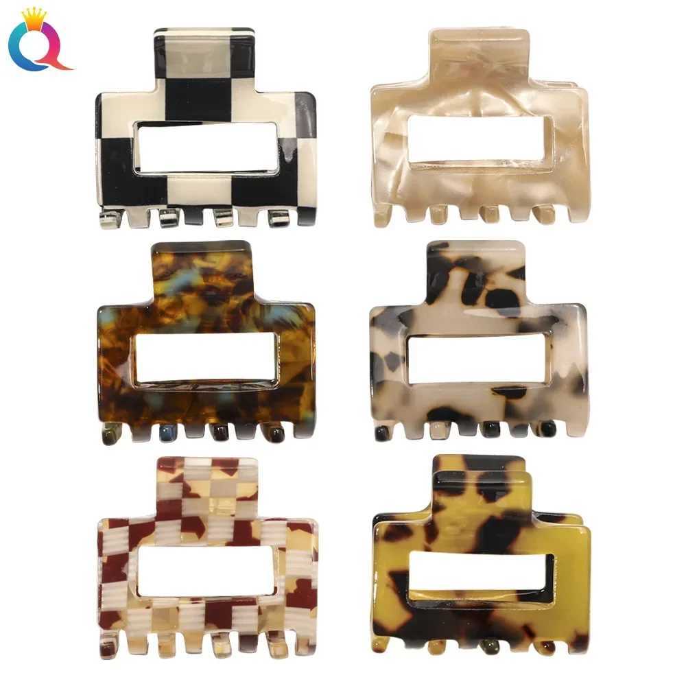 Fashion Hair Claws for Women Acetate Hair Clip Colorful Plaid Small Claw Clip Girls Barrettes Hair AccessoriesX2409
