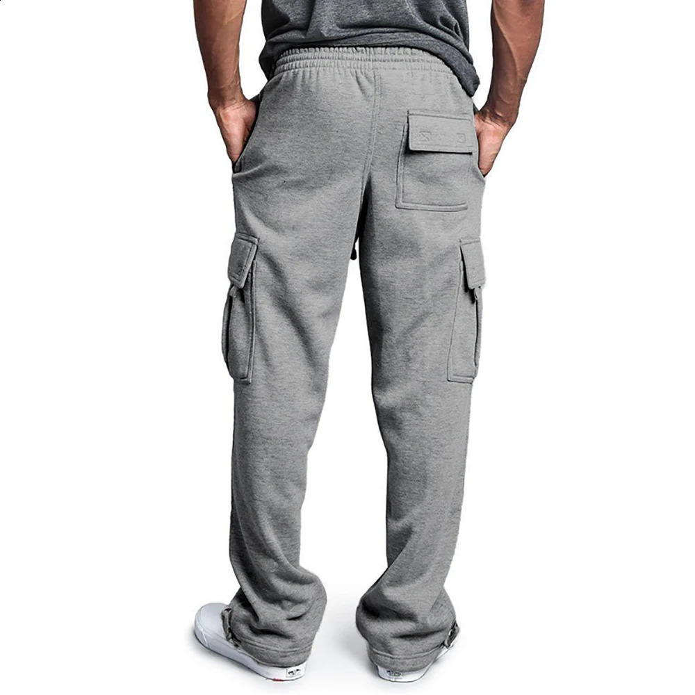 Men Sweatpants Long Pants Loose Sport Fit Jogging Joggers Sweat Pocket Cargo Pants Trousers Plus-size S-4XL 240911