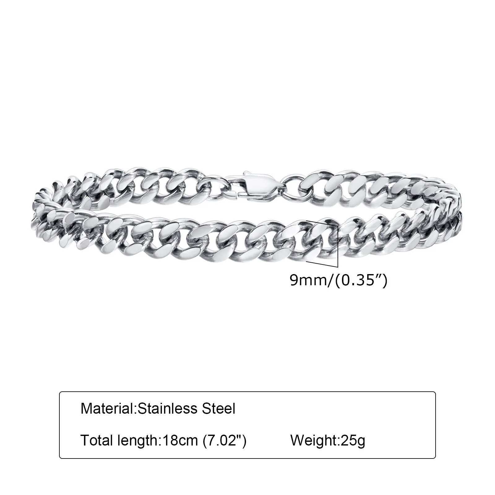 Mens Stainless Steel Link Chain Bracelets for Men Boys Gifts Jewelry 5MM/7MM/9MM Length 19cm/23cmX240913
