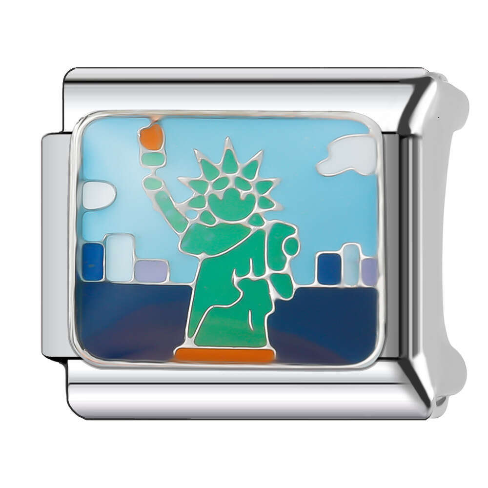 Hot Selg 9Mm Single Section Combination Titanium Steel Watch Chain Module Bracelet DIY Hand Decoration Italian Style Classic Pattern