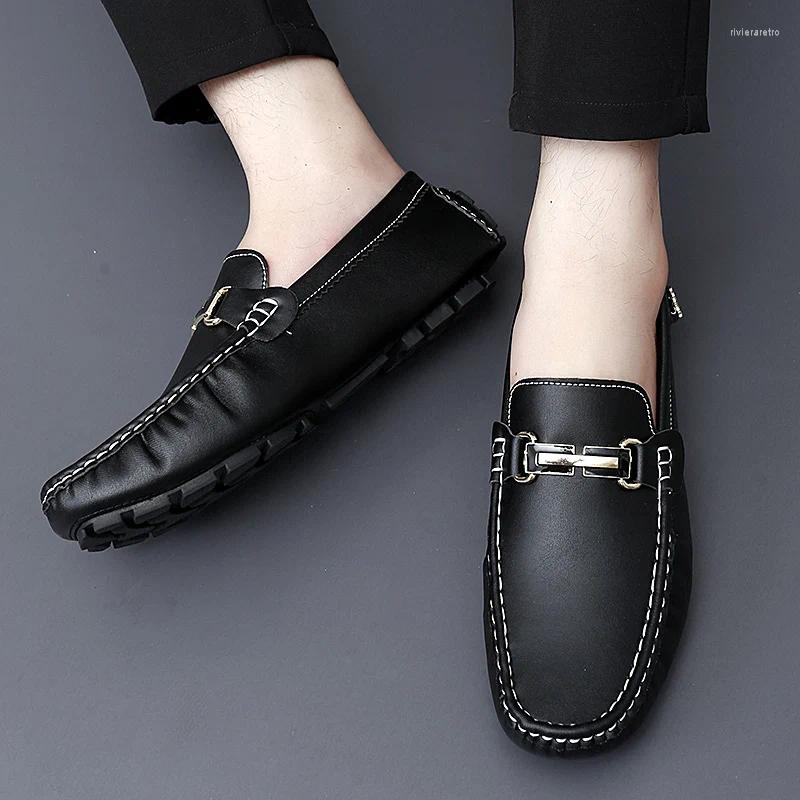 Casual Shoes Men's 2024 Loafers Men Handmade Leather Driving Flats Fashion Slip-on Breathable Comfy Moccasins