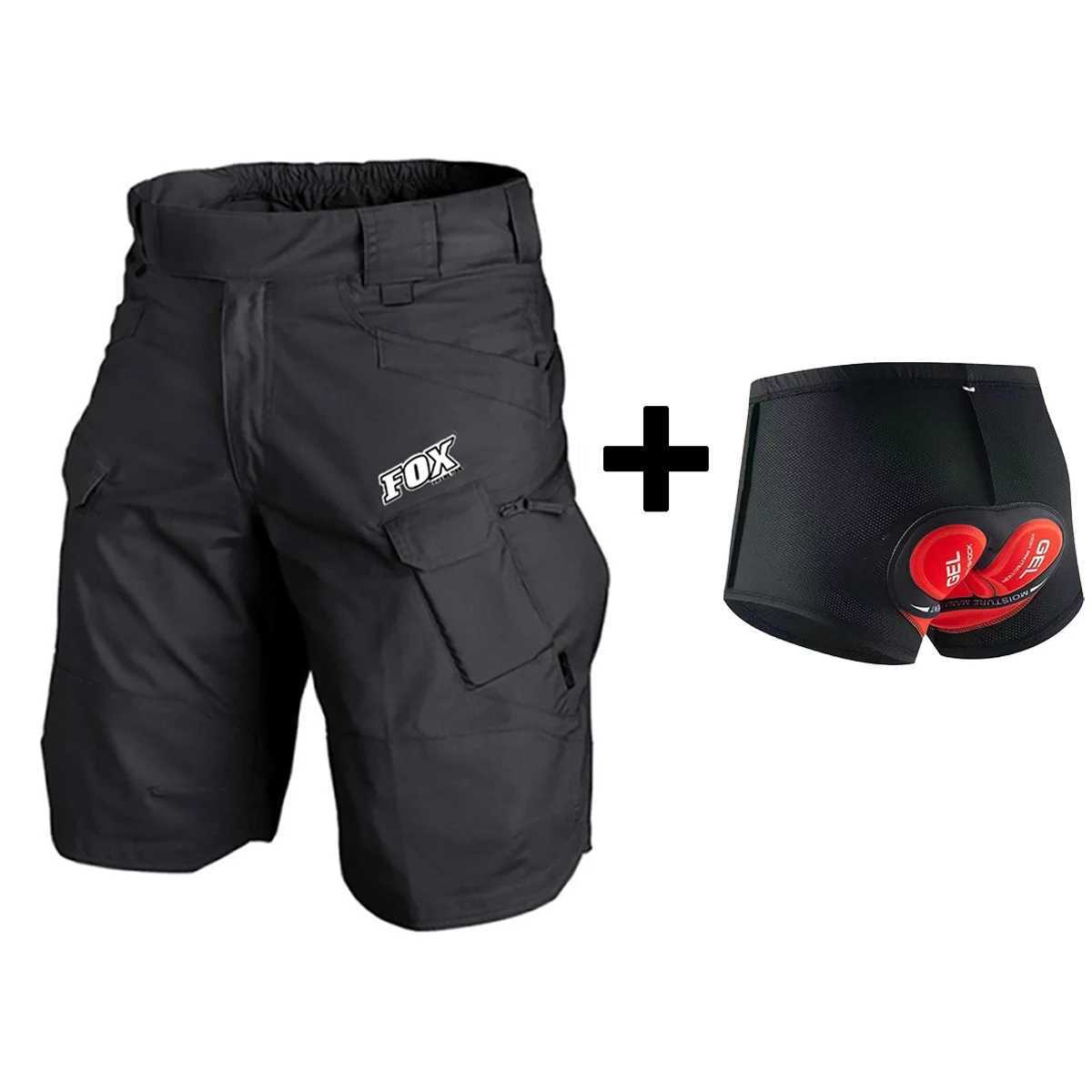 Fox Cycling Team Mens Tactical Shorts Bicycle Clothing Waterproof and Breathable Cargo Bicycle Shorts MTB Trouser Cut Velo Homme W240913