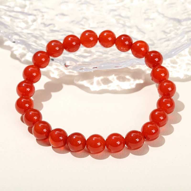 JD Natural Stone Red Agate Bead Bracelet Womens Fashion 6 8 10mm Canelian Bead Braided Rope Bracelet Yoga Balance Lucky Jewelry W240913