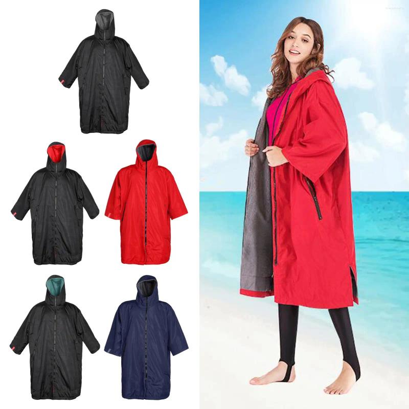 Waterproof Surf Changing Robe | Fleece Ed Warm Dry Oversized Poncho For Swimming, Surfing, Beach