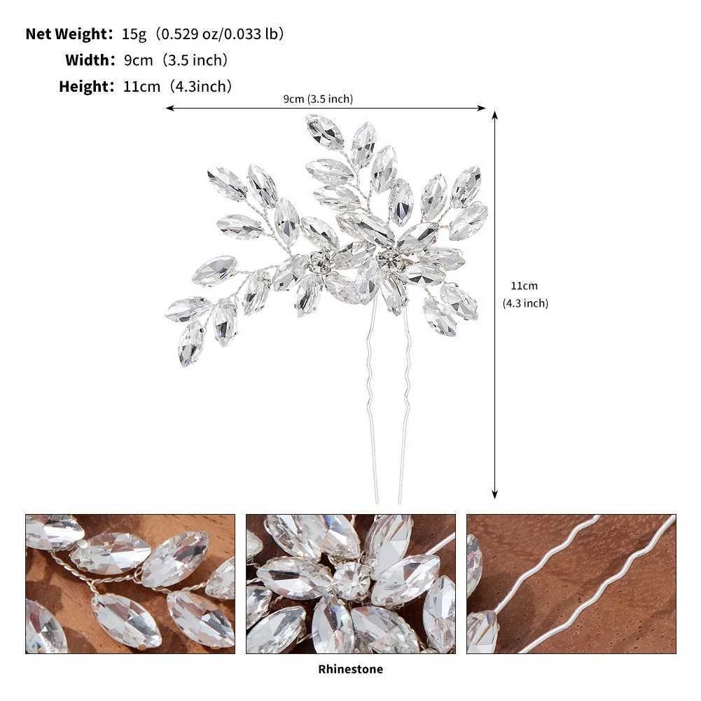 Rhinestone Crystal U-shaped Hairpins Bridal Hair Clips Accessories Hair Jewelry Handmade Hair Comb Wedding Hair AccessoriesX240913