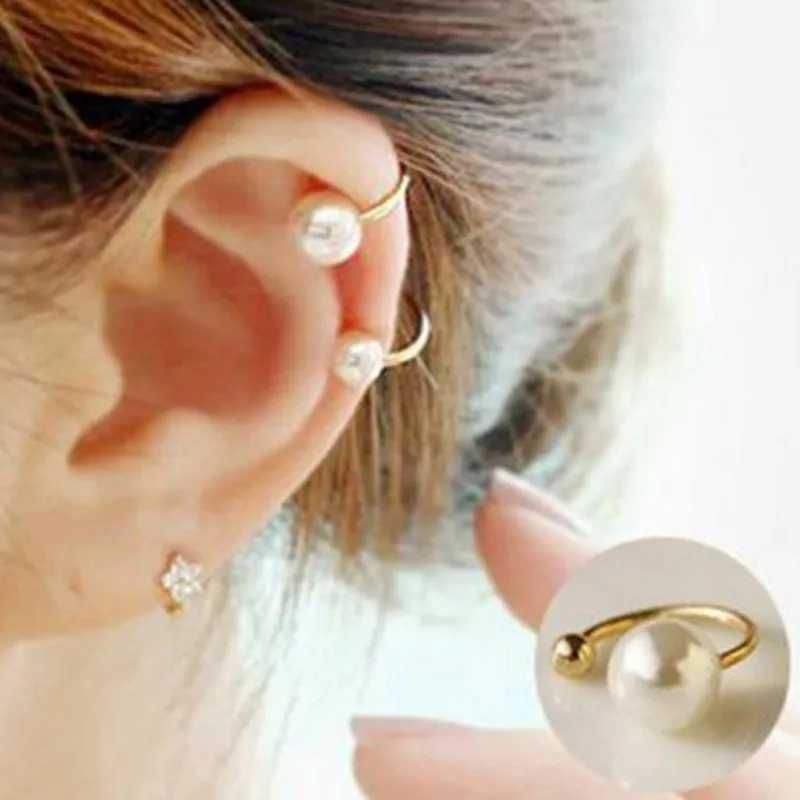 New Imitation Pearl Wrap Ear Cuff Cartilage Clip On No Piercing Earings Fashion Jewelry Brincos for Women Bijoux Wedding GiftX240913