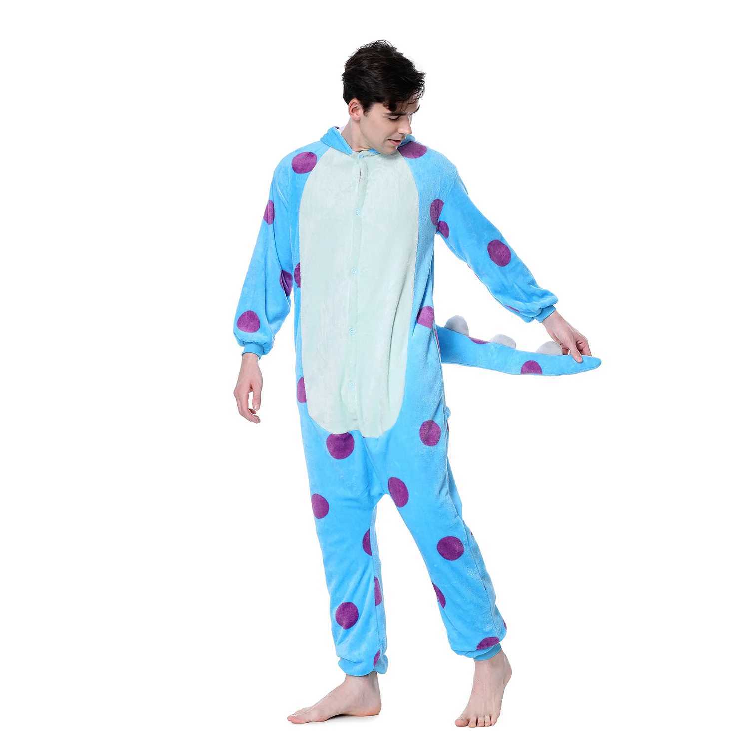 Unisex Cartoon Onesies Sullivan Mike Men Women Couple Pajamas Green Blue Funny Cute Jumpsuit Halloween Festival Outfit Overalls Y240913
