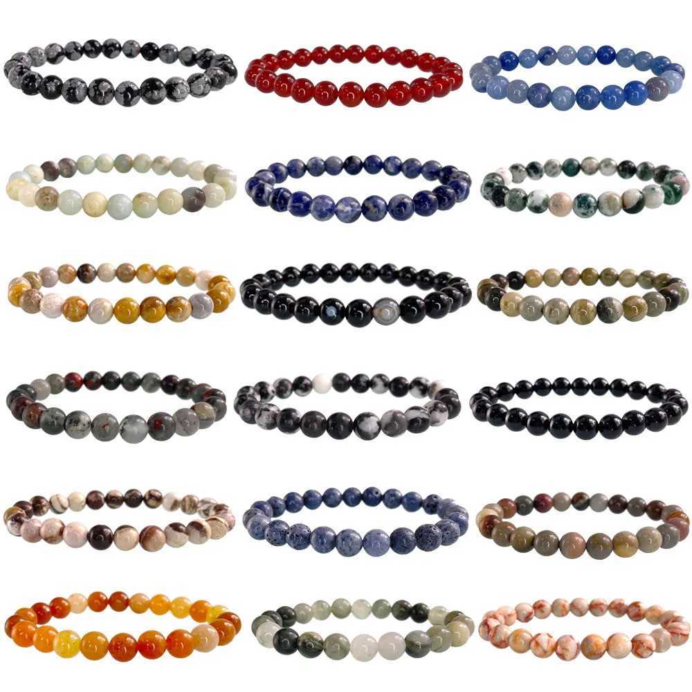 8m Natural Stone Bracelet Amethyst Turquoise Aquamarine Beads Jewelry Gift for Men Magnetic Health Protection for Women W240913