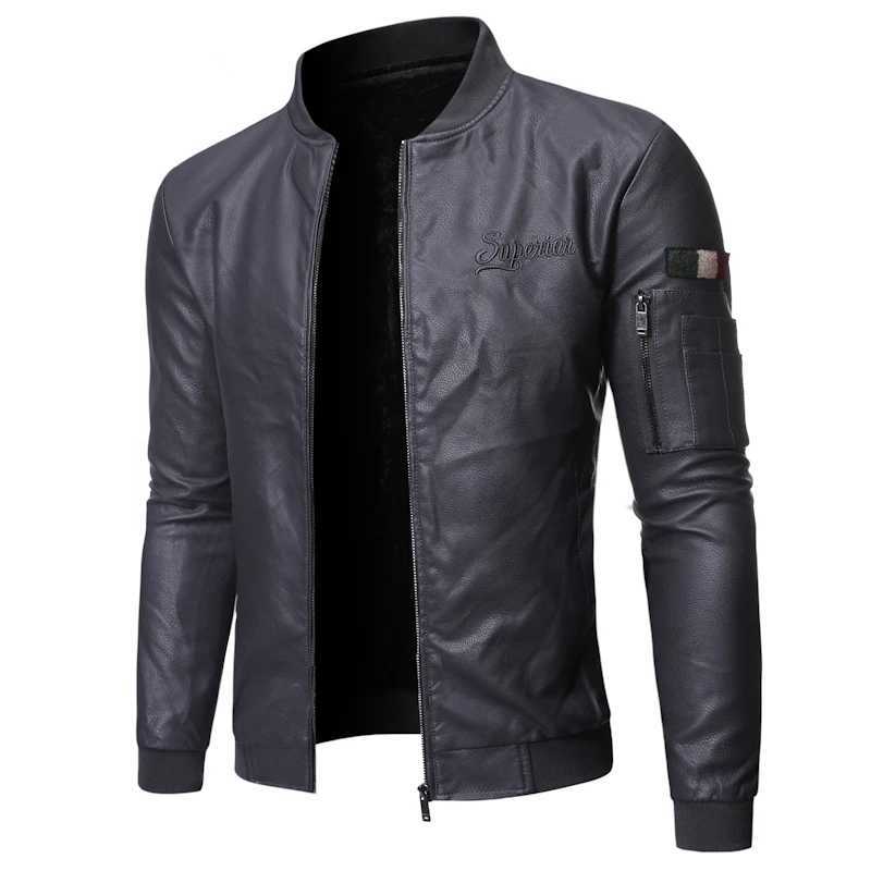 2023 Brand Clothing Men slim fit Leather Jacket Motorcycle Faux Leather Jackets couro Winter Coat Men Warm PU Jackets S-3XLX240913