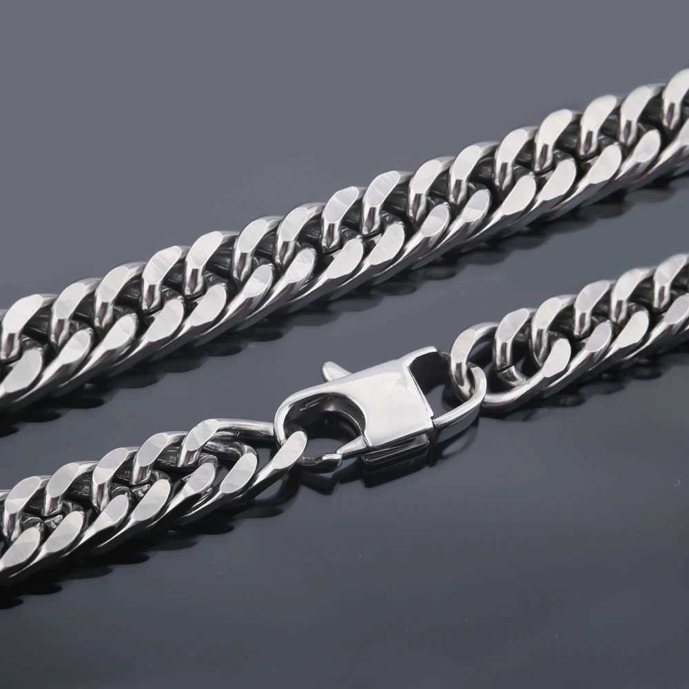 Stainless Steel Man Chain Bracelet Male Double Cube Link Chain On Hand Hip-hop Punk Style Bracelet For Men Jewelry Colar GiftsX240913
