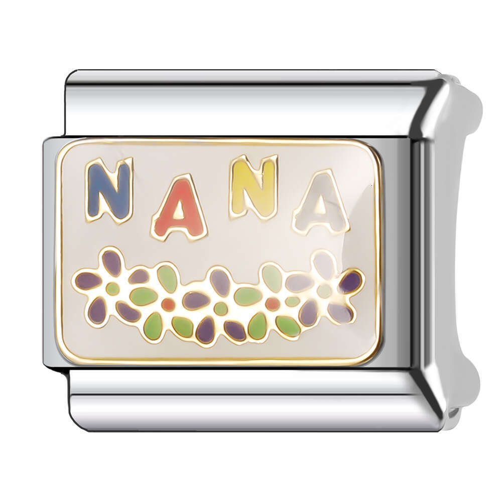 2024 Women's Gift Fit 9mm Stainless Steel Italian Charms Bracelet Links Beads Bracelet DIY Handmade Italian Style Classic Pattern Gift