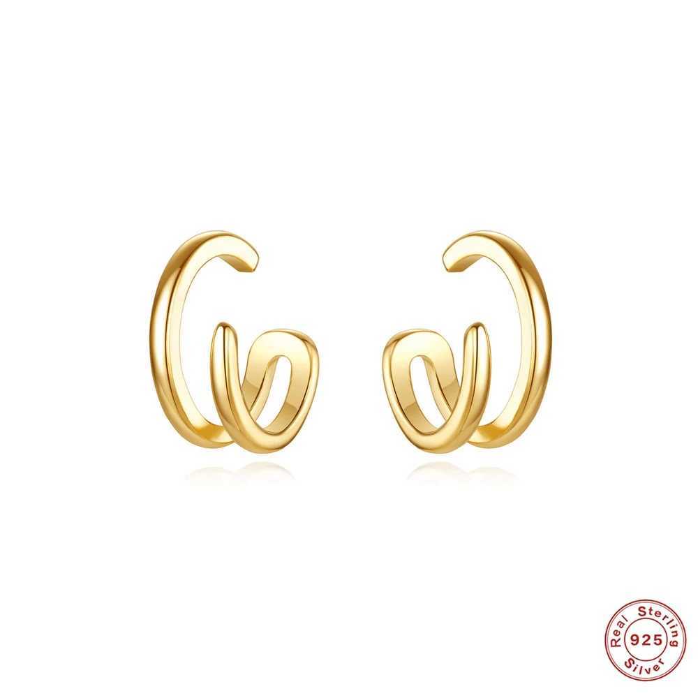 AIDE 1pair 925 Sterling Silver Smooth Design Clip Earrings Stackable Ear Cuff For Women Girls Party Fine Jewelry Christmas GiftsX240913