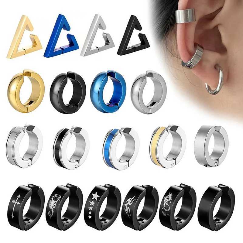 1 Piece Gothic Ear Clip Hoop Earrings for Men/Women Stainless Steel Painless Non Piercing Fake Earrings Jewelry GiftsX240913