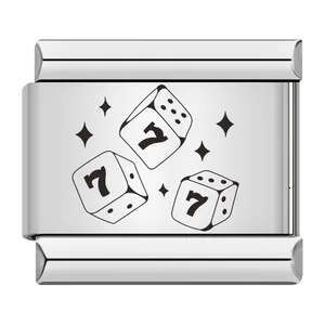 Hot Sell Laser Engraving Chess Card Entertainment Pattern Titanium Steel DIY Italian Bracelet Charm Links Stainless Steel Fit 9Mm Bracelet Jewelry Mak