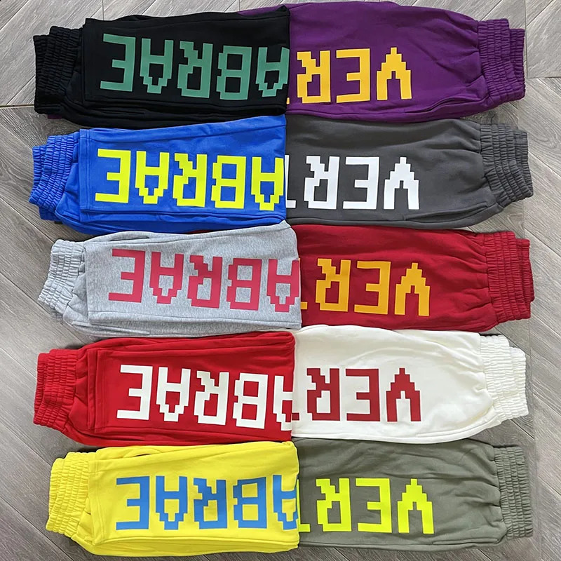 Vertabrae Sweatpants Multi Color Couples Casual 3D Letter Elastic Waisted Sports Jogging Pants Men Women 240907Z