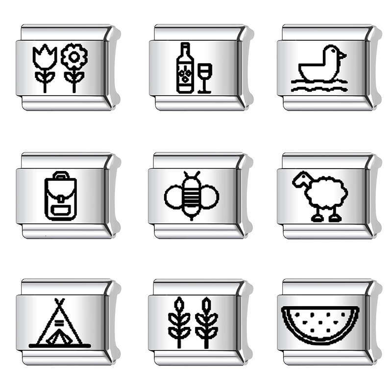 2024 New Women's Gift Cute butterfly Italian Charms Links Beads Fit 9Mm Stainless Steel Bracelet DIY Making Jewelry