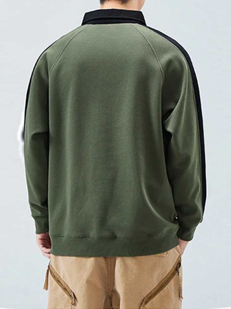 South Korean polo shirt mens autumn sweater with lapel collar mens long sleeved lapel casual shirt ultra-thin fit 2024 new item W240913