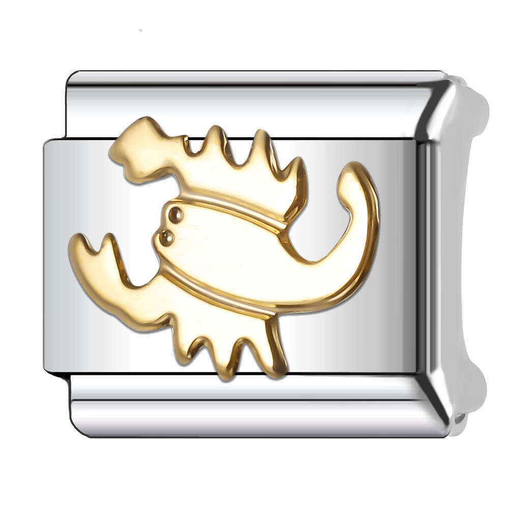 New Women's Gift gold cute animal Bead Italian Charms Links Bangle Beads Fit 9mm Stainless Steel Bracelet Making DIY For Women Fashion Jewelry