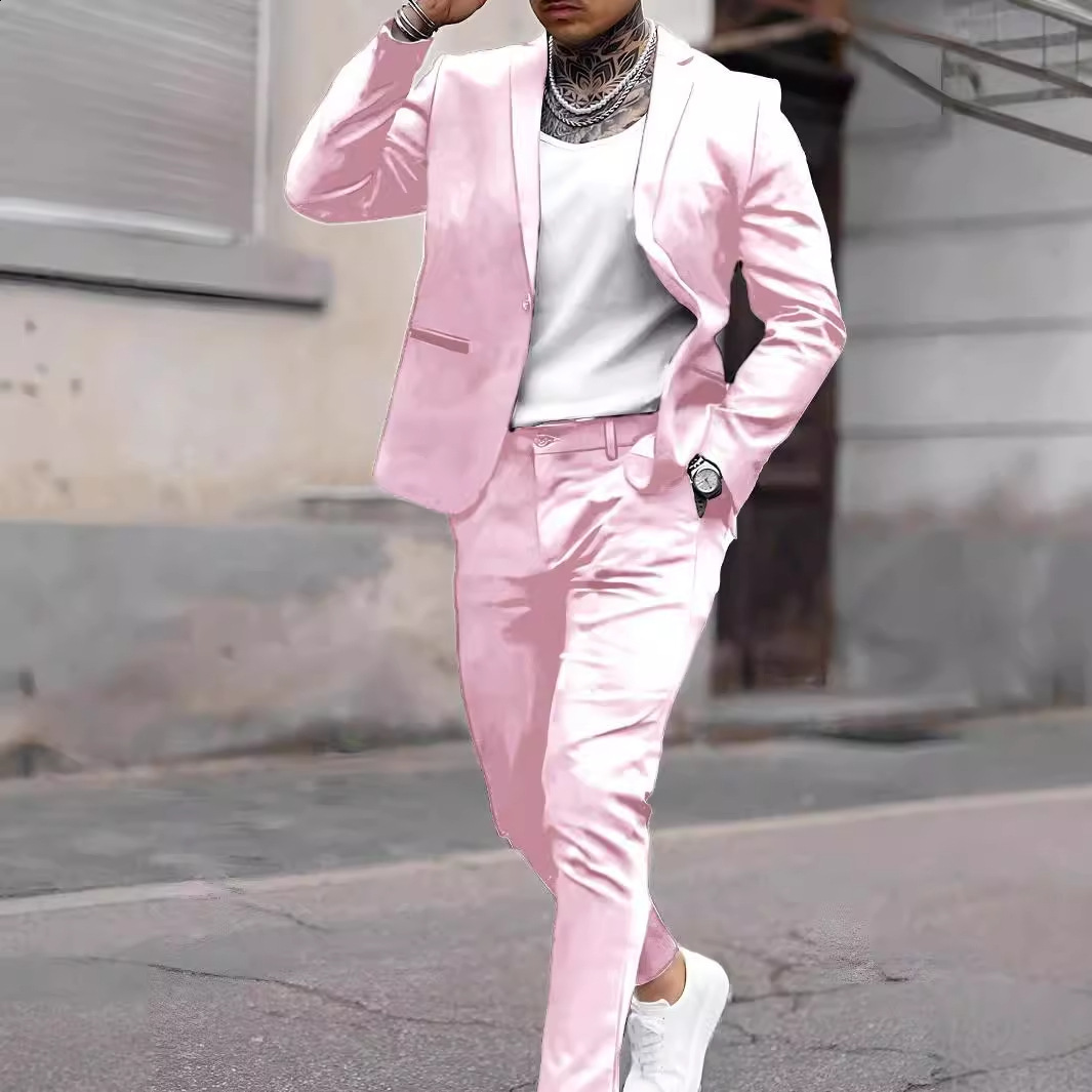 Men's Suits Blazers Arrival Slim Fit Male Suit Notched Lapel Groom Tuxedos Formal Business Men Suits 2 Pieces Blazer Pants Traje Hombre 230328